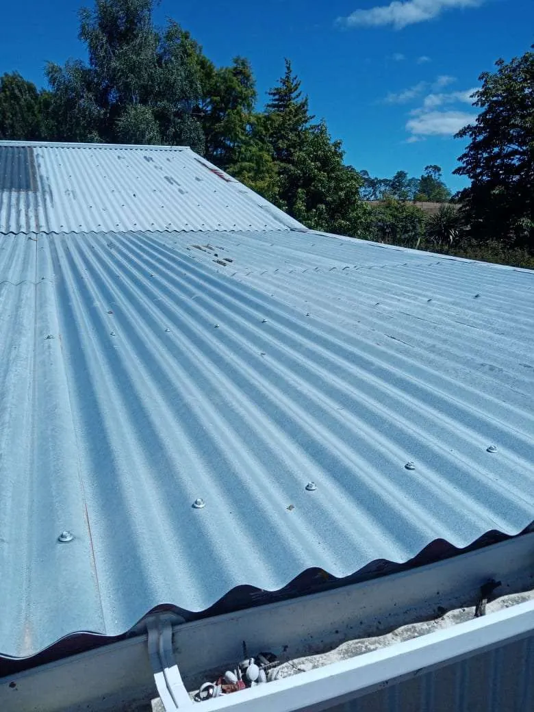 Newly installed corrugated roof on a residential property